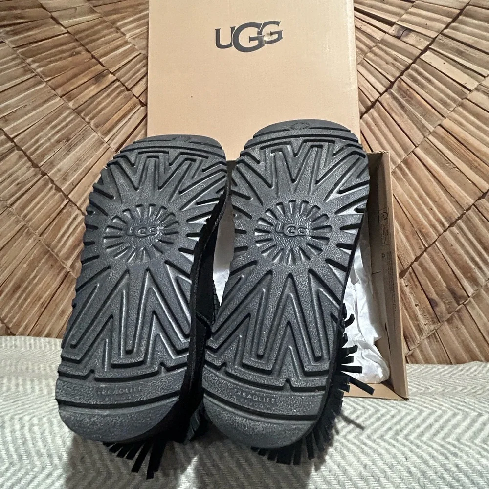 UGG Black Suede Fringe Boots - Picture 10 of 15